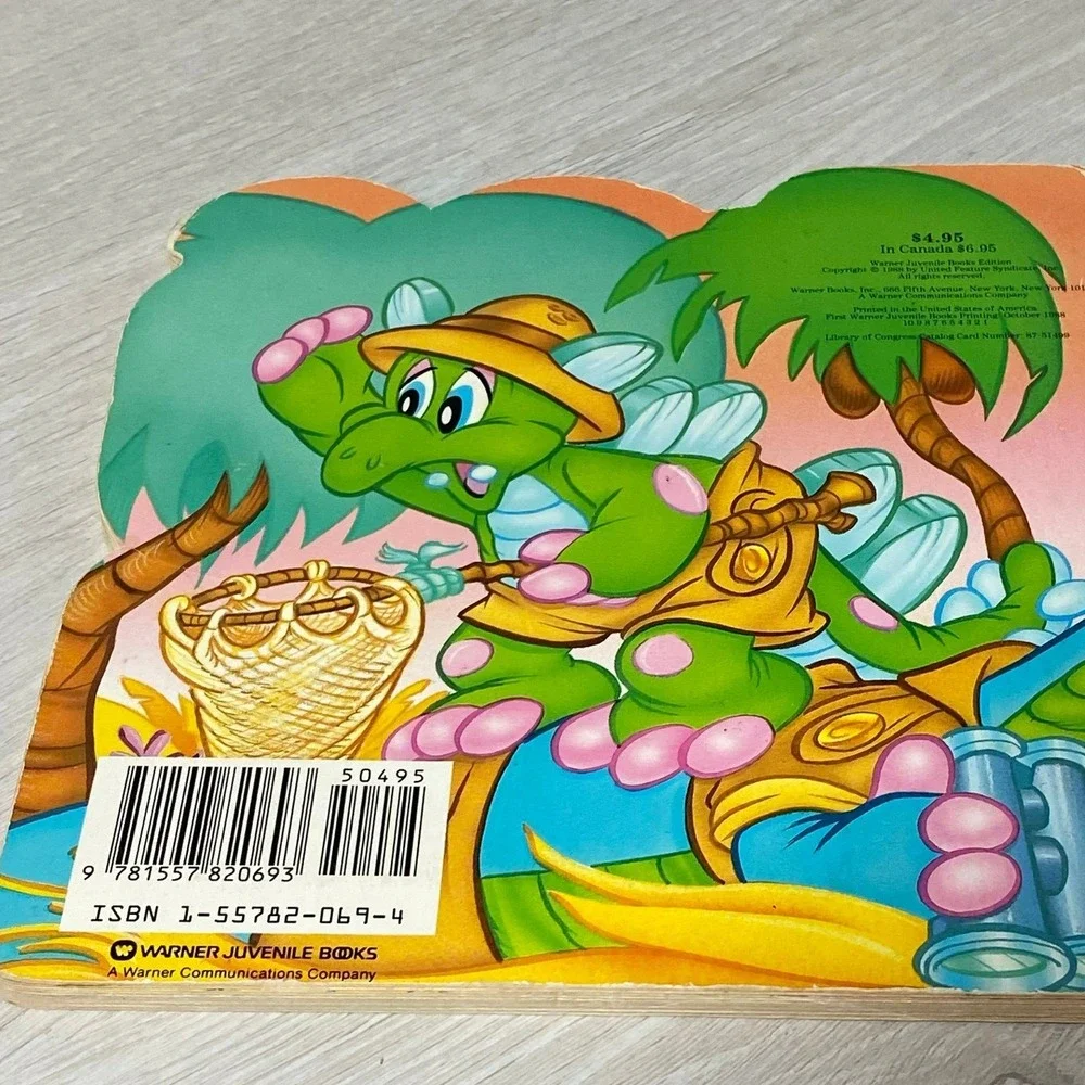 Guy Gilchrist Tiny Dinos Silly Safari Peek A Boo Board Book 1988 Vintage 80s